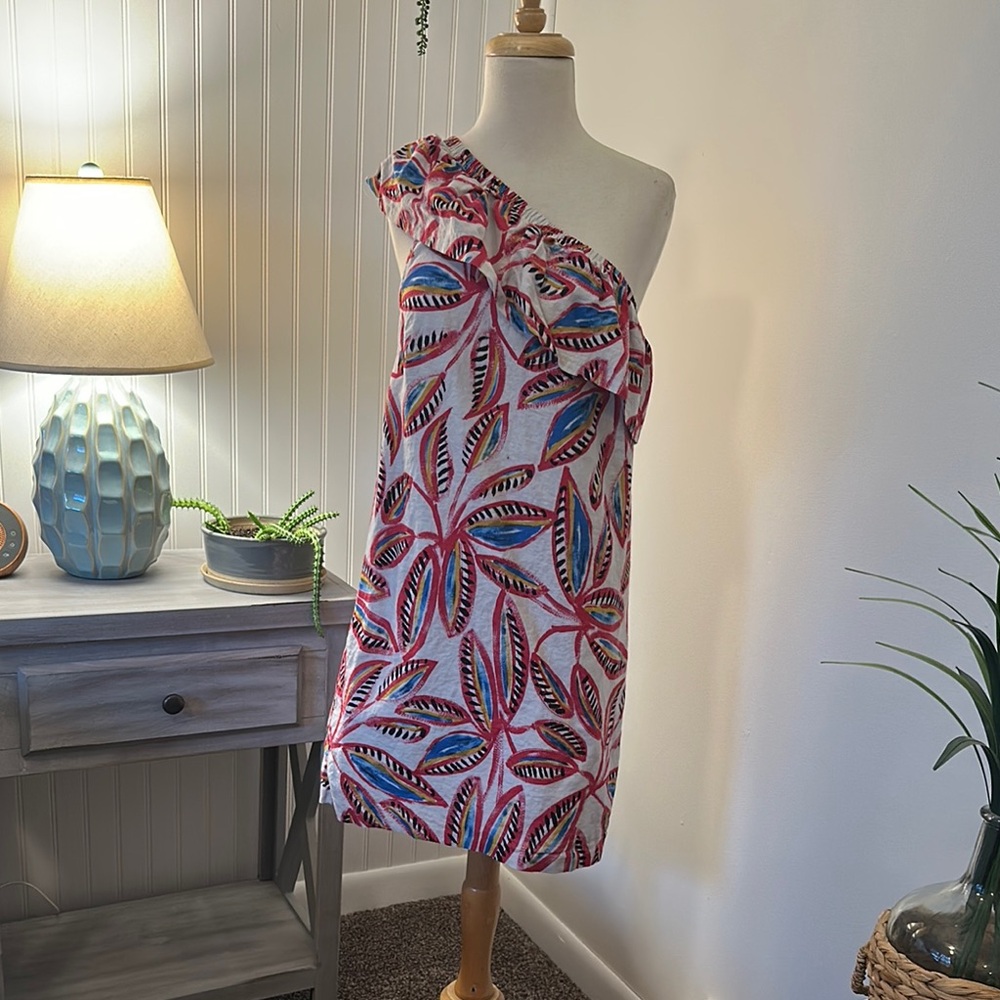 J. Crew Red One-Shoulder Cocktail Sundress